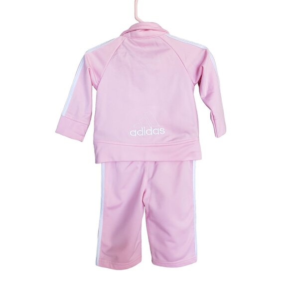 Adidas Baby Sweatpants Pink 6M 2 Piece Track Set Jacket & Pants Set 6M NWOT - Picture 2 of 7
